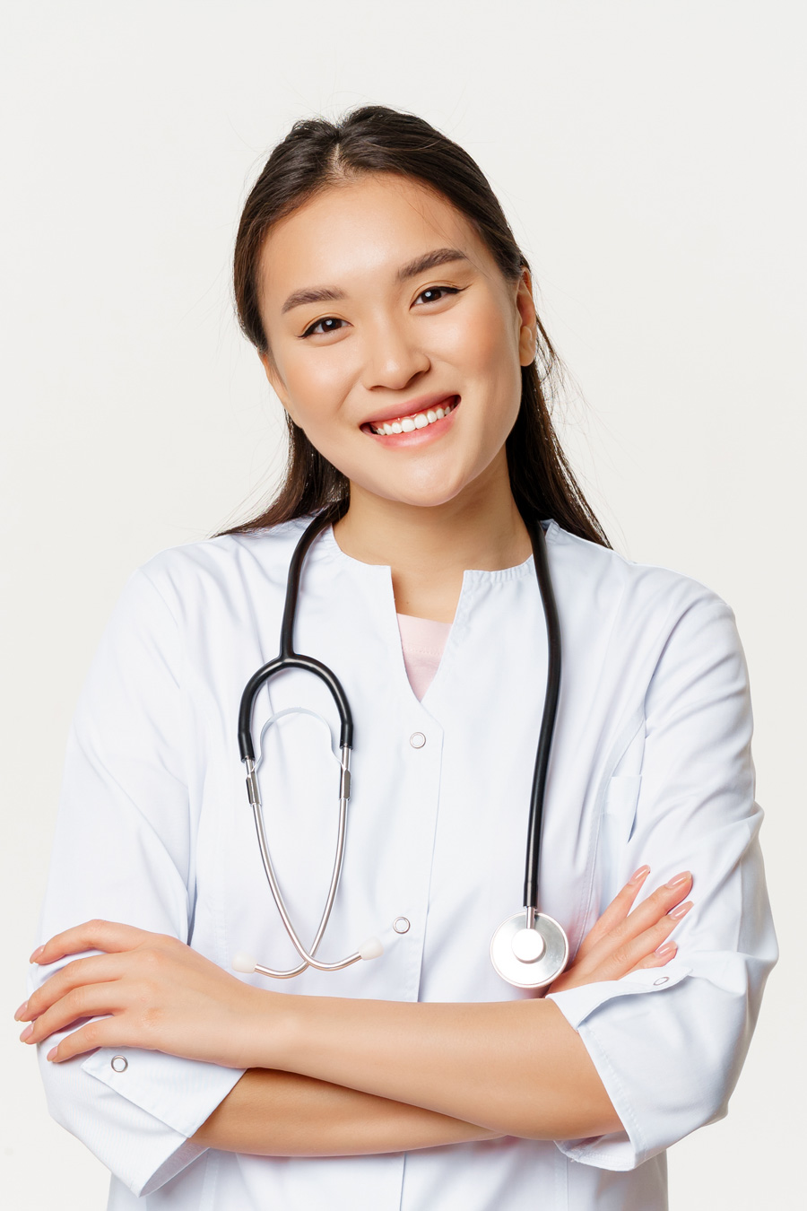 asian-female-doctor-physician-medical-uniform-with-stethoscope-cross-arms-chest-smiling-looking-like-professional-white-background